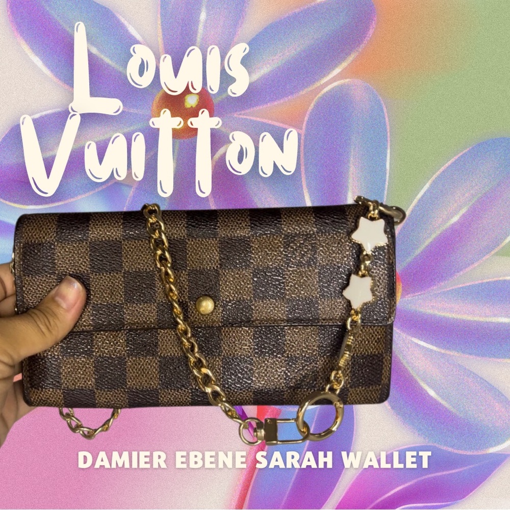 11/30 GIVEAWAY 🥳 Louis Vuitton Damier Ebene Sarah Wallet/Crossbody w/Chain!